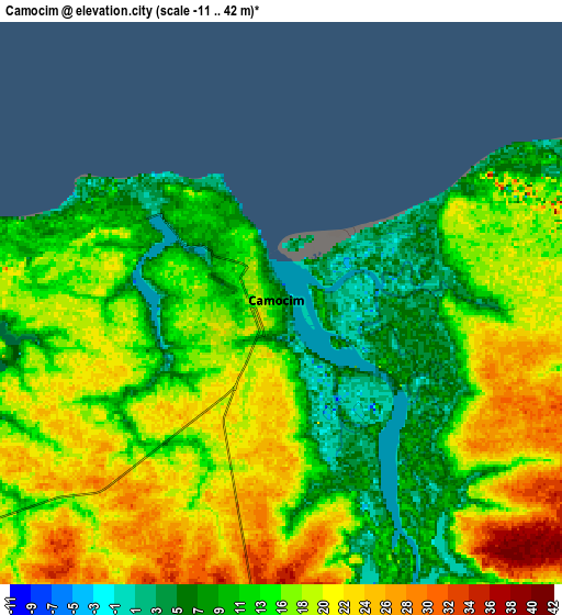 Zoom OUT 2x Camocim, Brazil elevation map