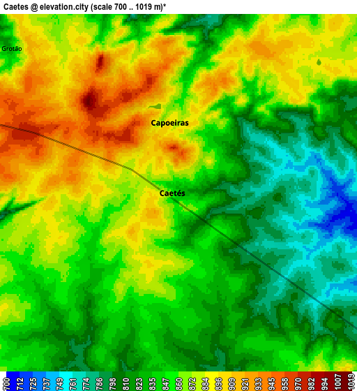Zoom OUT 2x Caetés, Brazil elevation map