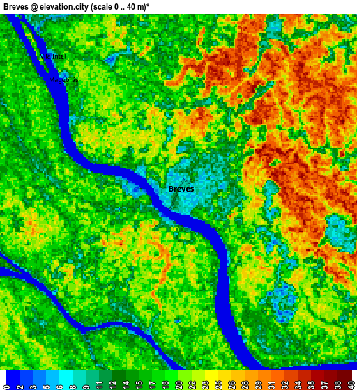 Zoom OUT 2x Breves, Brazil elevation map