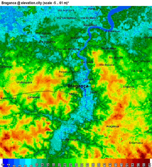 Zoom OUT 2x Bragança, Brazil elevation map