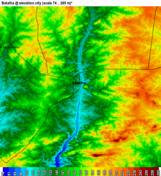 Zoom OUT 2x Batalha, Brazil elevation map