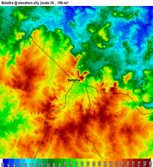 Zoom OUT 2x Batalha, Brazil elevation map