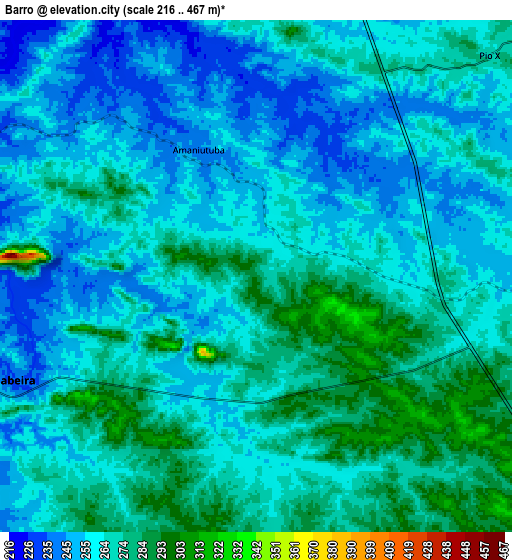 Zoom OUT 2x Barro, Brazil elevation map