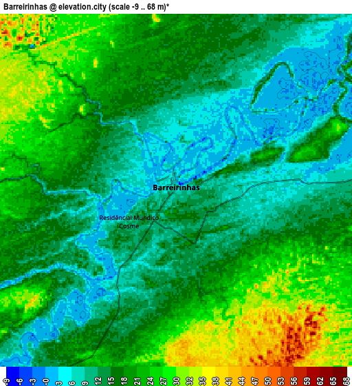 Zoom OUT 2x Barreirinhas, Brazil elevation map