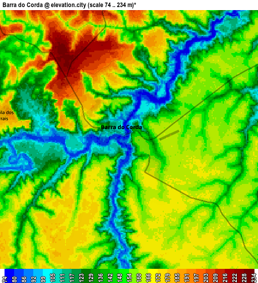 Zoom OUT 2x Barra do Corda, Brazil elevation map
