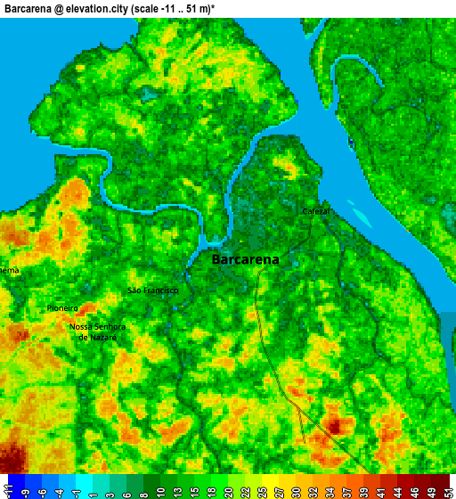 Zoom OUT 2x Barcarena, Brazil elevation map