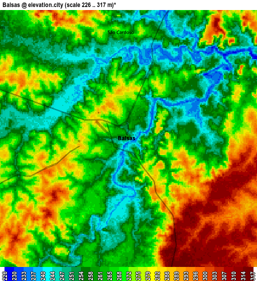 Zoom OUT 2x Balsas, Brazil elevation map
