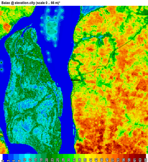 Zoom OUT 2x Baião, Brazil elevation map