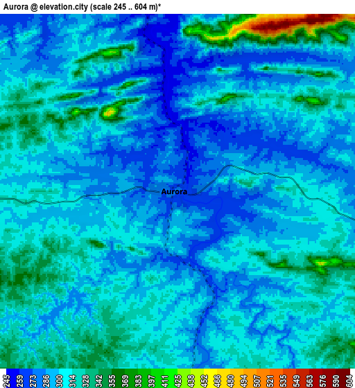 Zoom OUT 2x Aurora, Brazil elevation map