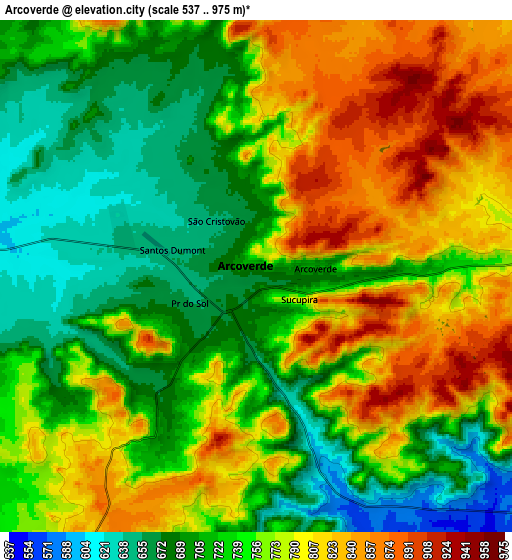 Zoom OUT 2x Arcoverde, Brazil elevation map