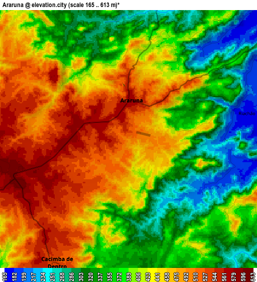 Zoom OUT 2x Araruna, Brazil elevation map