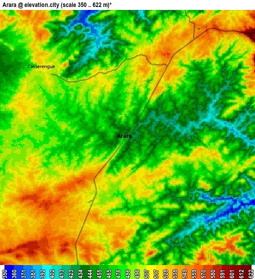 Zoom OUT 2x Arara, Brazil elevation map