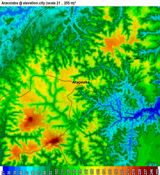 Zoom OUT 2x Araçoiaba, Brazil elevation map