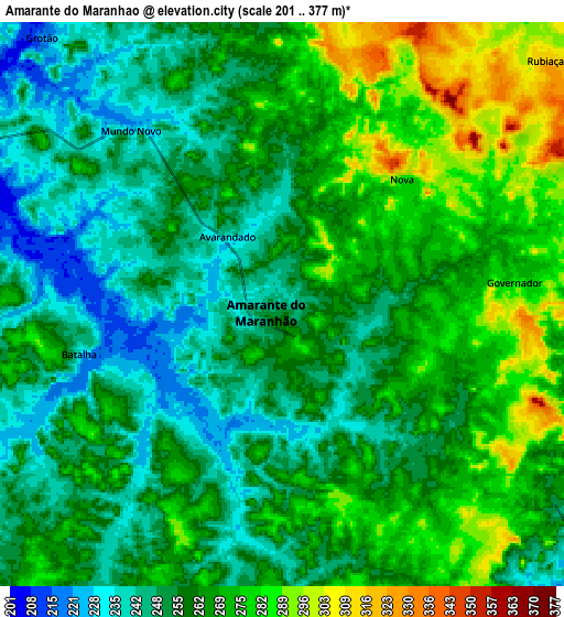Zoom OUT 2x Amarante do Maranhão, Brazil elevation map