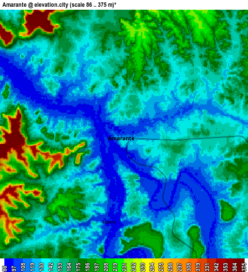 Zoom OUT 2x Amarante, Brazil elevation map