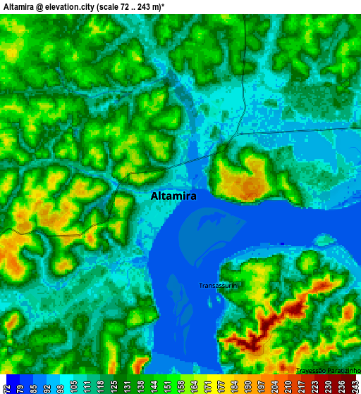 Zoom OUT 2x Altamira, Brazil elevation map