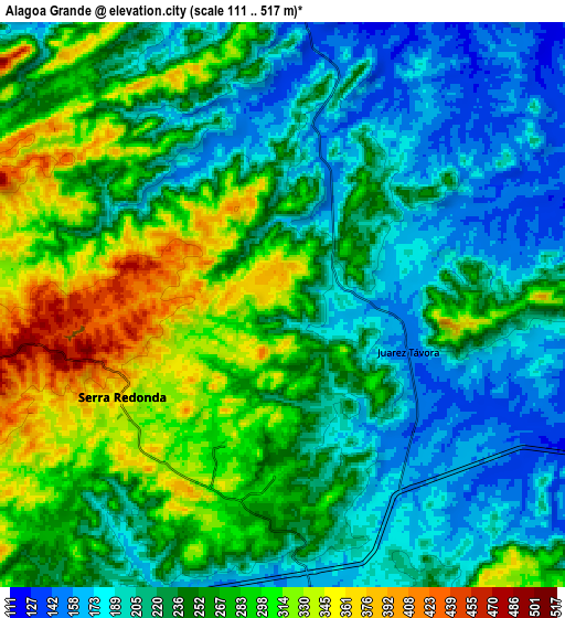 Zoom OUT 2x Alagoa Grande, Brazil elevation map