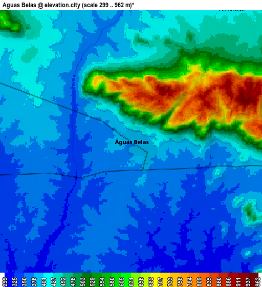 Zoom OUT 2x Águas Belas, Brazil elevation map
