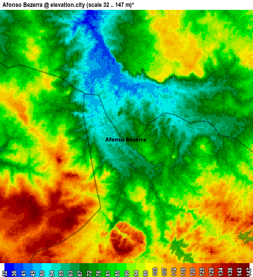 Zoom OUT 2x Afonso Bezerra, Brazil elevation map