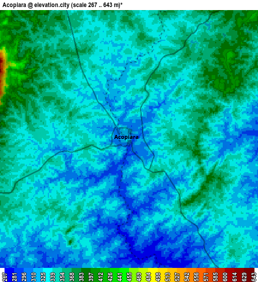 Zoom OUT 2x Acopiara, Brazil elevation map