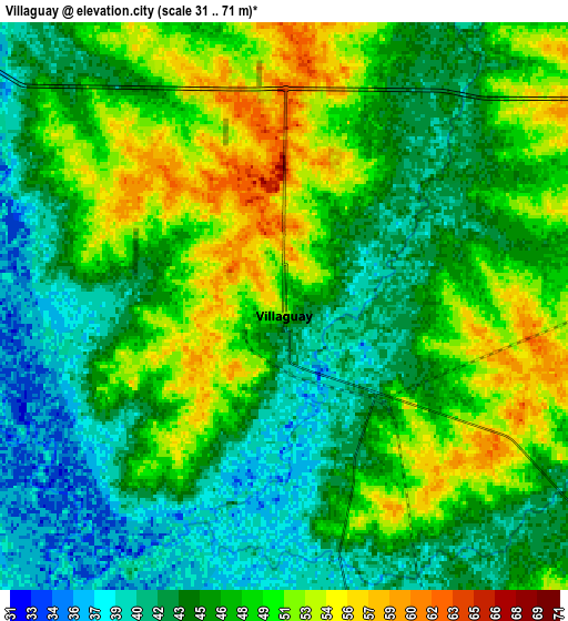 Zoom OUT 2x Villaguay, Argentina elevation map