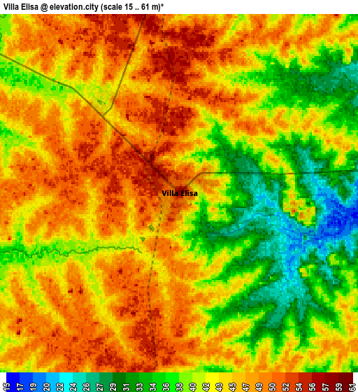 Zoom OUT 2x Villa Elisa, Argentina elevation map