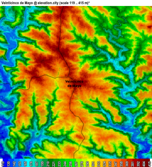 Zoom OUT 2x Veinticinco de Mayo, Argentina elevation map
