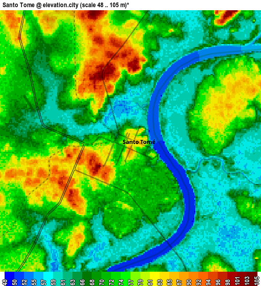 Zoom OUT 2x Santo Tomé, Argentina elevation map