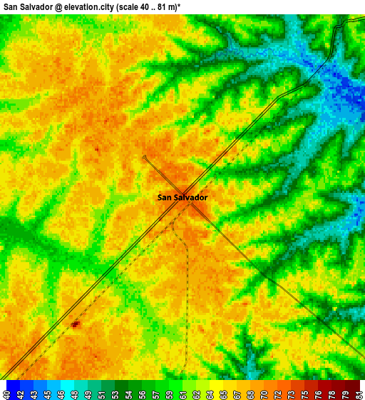 Zoom OUT 2x San Salvador, Argentina elevation map