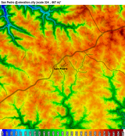 Zoom OUT 2x San Pedro, Argentina elevation map