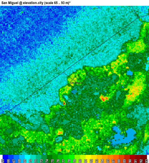 Zoom OUT 2x San Miguel, Argentina elevation map