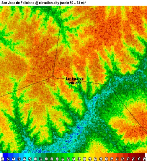 Zoom OUT 2x San José de Feliciano, Argentina elevation map