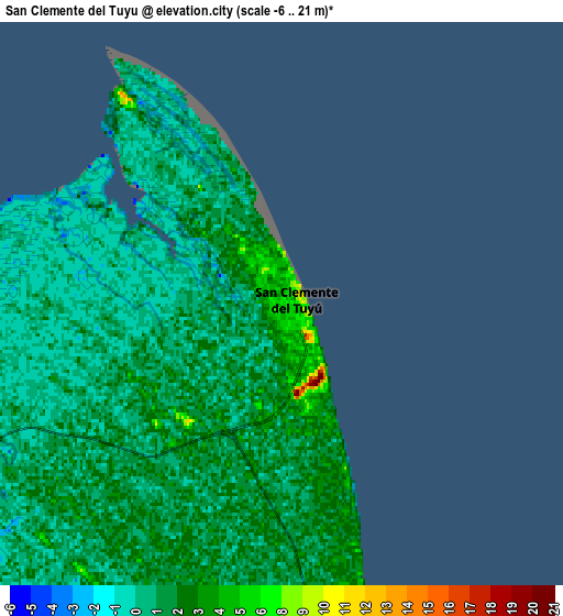 Zoom OUT 2x San Clemente del Tuyú, Argentina elevation map