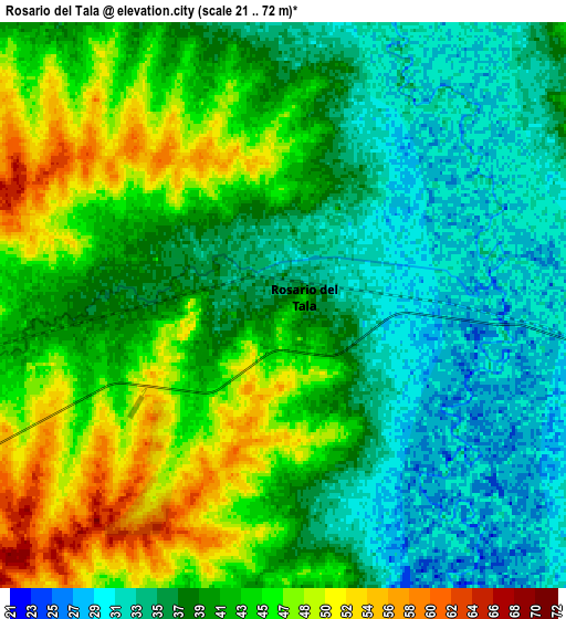 Zoom OUT 2x Rosario del Tala, Argentina elevation map