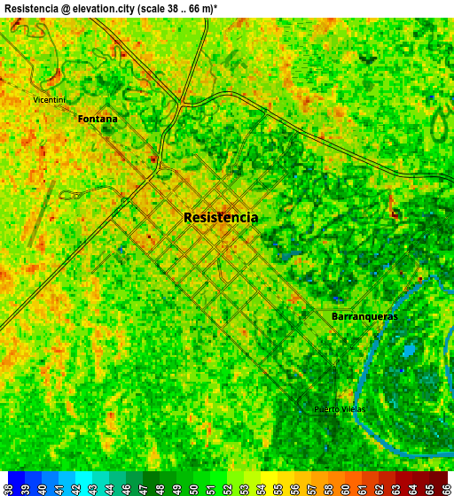 Zoom OUT 2x Resistencia, Argentina elevation map
