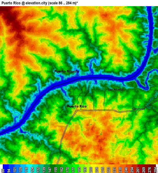 Zoom OUT 2x Puerto Rico, Argentina elevation map