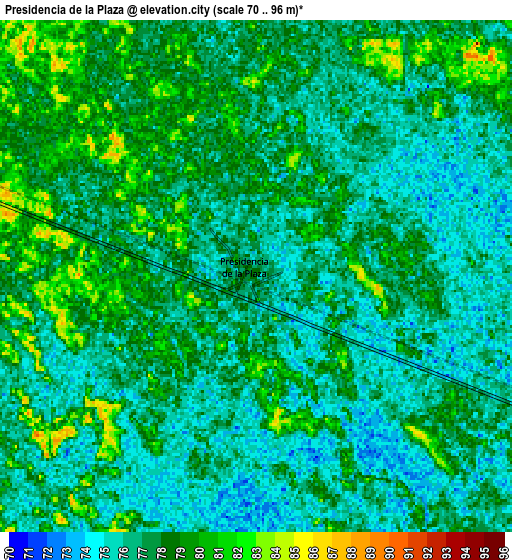 Zoom OUT 2x Presidencia de la Plaza, Argentina elevation map