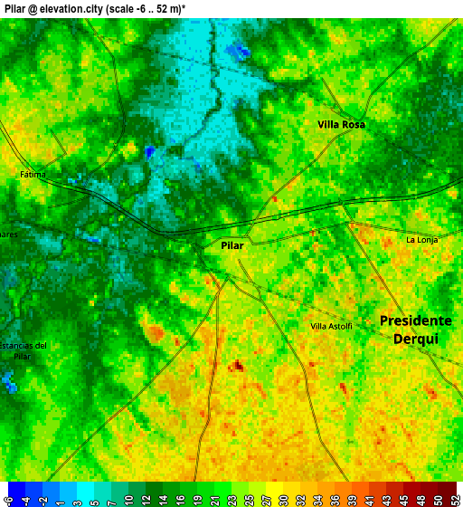 Zoom OUT 2x Pilar, Argentina elevation map