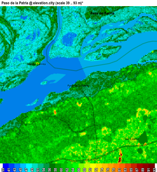 Zoom OUT 2x Paso de la Patria, Argentina elevation map