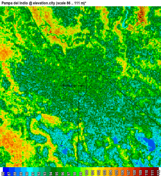 Zoom OUT 2x Pampa del Indio, Argentina elevation map