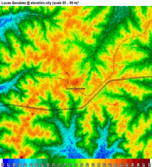 Zoom OUT 2x Lucas González, Argentina elevation map