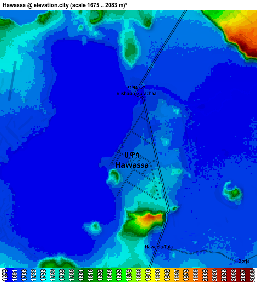 Zoom OUT 2x Hawassa, Ethiopia elevation map