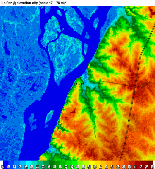 Zoom OUT 2x La Paz, Argentina elevation map