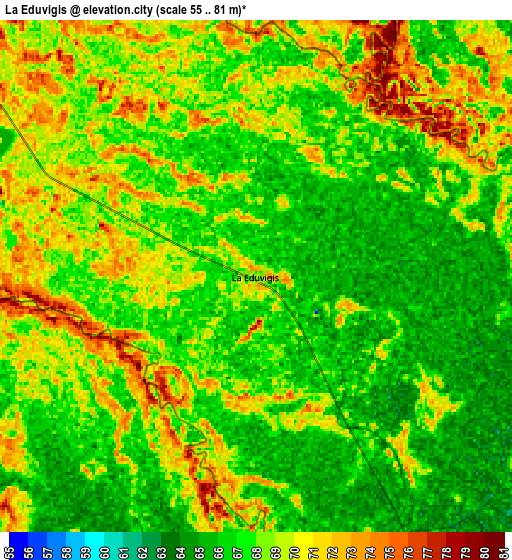 Zoom OUT 2x La Eduvigis, Argentina elevation map