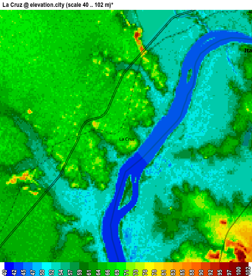 Zoom OUT 2x La Cruz, Argentina elevation map