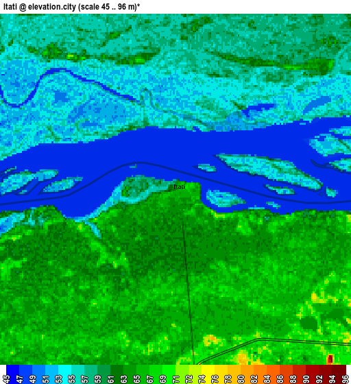 Zoom OUT 2x Itatí, Argentina elevation map