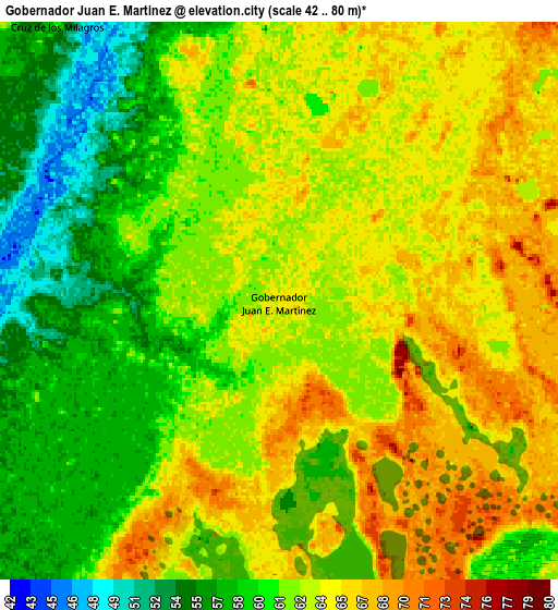 Zoom OUT 2x Gobernador Juan E. Martínez, Argentina elevation map