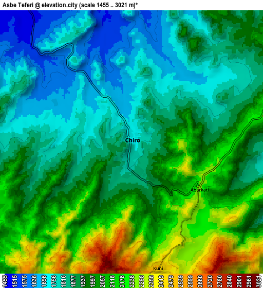 Zoom OUT 2x Āsbe Teferī, Ethiopia elevation map