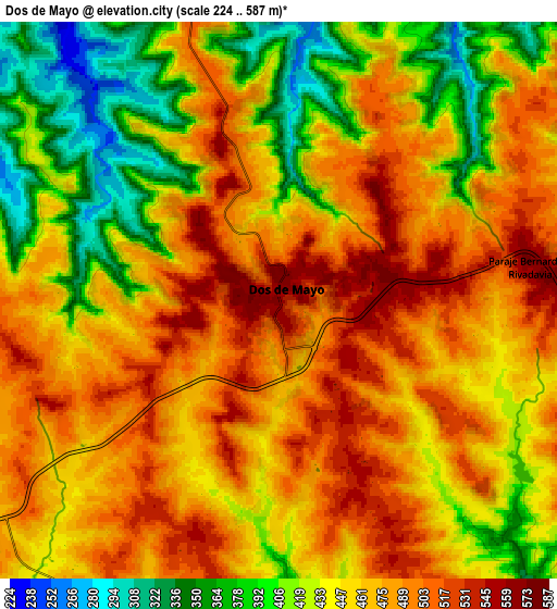 Zoom OUT 2x Dos de Mayo, Argentina elevation map