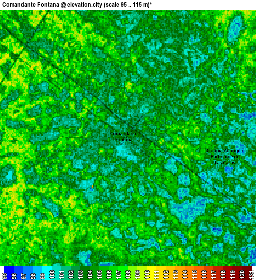 Zoom OUT 2x Comandante Fontana, Argentina elevation map